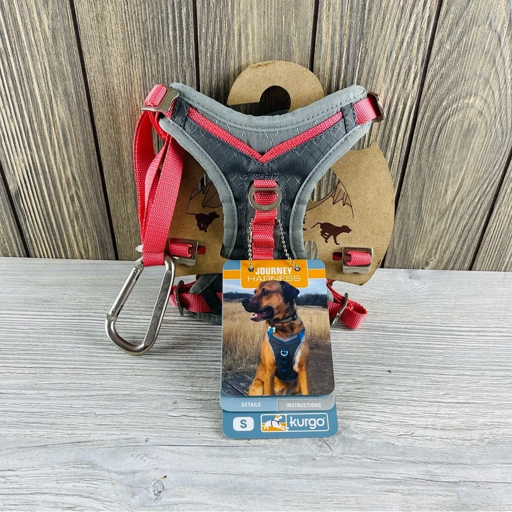 Kurgo Journey Air Harness For Dogs Grey/Pink Vest Harnesses For Dogs Small NEW